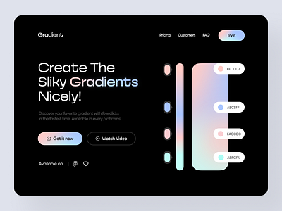 Gradient :: Hero Section Web clean color concept dark design gradient header hero section inspirations interface landing page minimal ui ux web