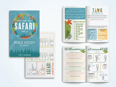 Kids Summer Camp Bible Study bible study booklet graphic design kids design print design summer camp