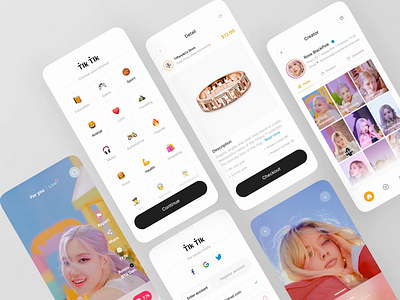 Tik Tik - Social Network Integration 💃 animation facebook instagram integration ios app design minimal mobile mobile animation mobile app mobile integration mobile social app modern ui ring social media social media pack social media templates socialmedia stories ui ux