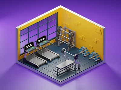 low poly gym building 3d 3d building 3d illustration 3d lowpoly 3d model blender blender community isometric low poly