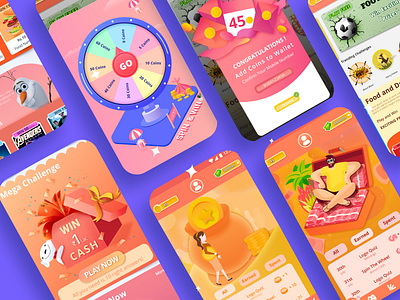 Heyo Gaming App 3d animation app design branding calm cartoon cash coins creative cute game graphic design illus illustration mobile app motion graphics play ui vector win