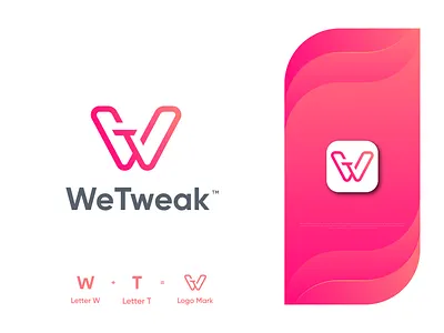 Music Brand Logo, W and T letter mark app icon audio brand logo branding creative gradient iconic logo letter logo letter t letter w media minimal modern logo music brand music logo sound w t