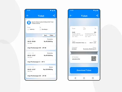Train Ticket App app design ui ux
