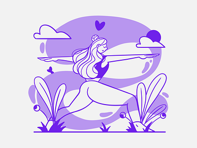 Balance balance body branding character design design digital flow graphic design health illustration life minimalism outline pose procreate purple ui vector workout yoga