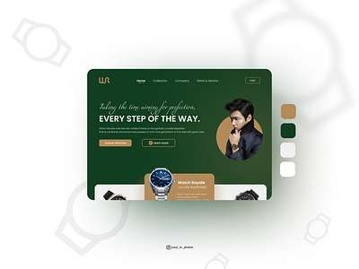 Website : Landing page design 003 concept daily ui dailyui design gold green luxury ui watch web web design website