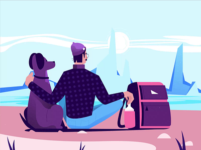 Travel Illustration Pack animation assets branding character design dog graphic design human illustration json landscape lottie motion graphics pack travel vector visualcabin