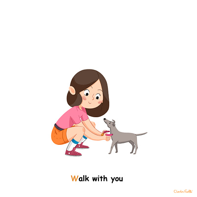 Walk with you branding children book illustration design digital illustration illustration illustrations kids art kids illustration