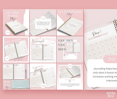 Content design brand design branding business colorful content design feed feed design graphic design identity illustration layout logo page pink planner posts social media socialmedia