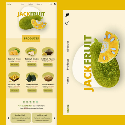 A landing page of an online seasonal fruit store "FRUITe" branding design figma graphic design illustration logo ui uiux ux vector
