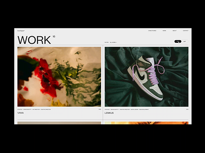 Work Page List View case study design interaction design list view minimal portfolio studio ui ux web design work