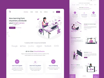 E-learning landing page 3d animation branding design graphic design illustration landingpage logo motion graphics ui ux