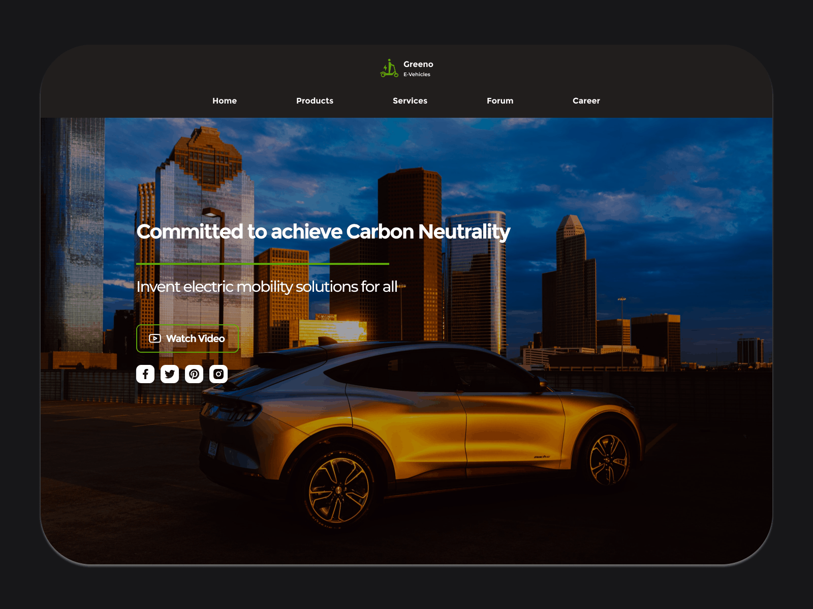 E-Vehicle adobe xd animation clean clean ui design e vehicle electric electric vehicle home homepage landing landingpage micro interaction minimalist mobile ui userinterface vehicle