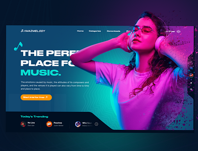 Music Web App 3d app behance branding design design trend dribbble graphic design illustration mobile app music music app music player player resourcifi spotify ui uiux ux vector