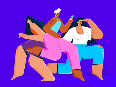 Girls. 2d characterdesign flat flat illustration illustration vector