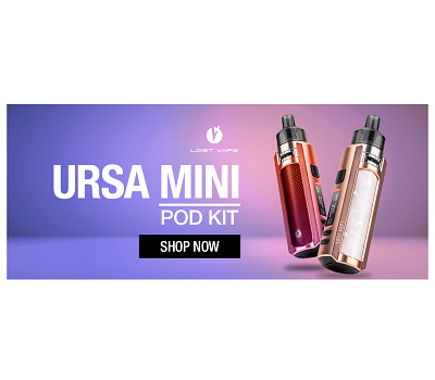 Vape Kit Homepage Banner design graphic design product typography website banner