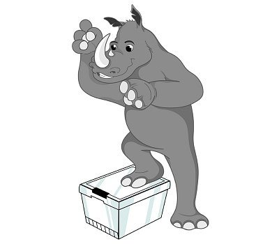 Brand Character Rhino branding hand drawn illustration vector graphic