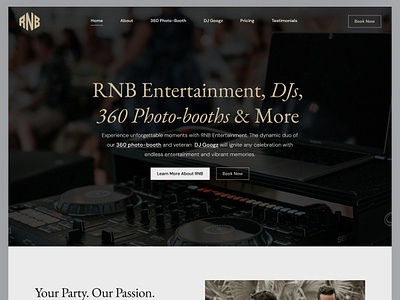 DJ & Events Company: Website UI/UX 360 photo booth bedfordshire buckinghamshire design dj event company events figma hertfordshire mockup ui ux web design web development