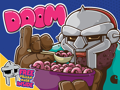 MF DOOM CEREAL art cartoon cereal character doom drawing graffiti hip hop illustration mf doom rap street street art typoghraphy vector vector art vector illustration villian