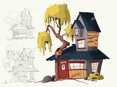 Witch house architecture art artwork creative design digitalart drawing graphic design houseart illustration illustrationartists illustrator procreate sketch sketchbook vintage