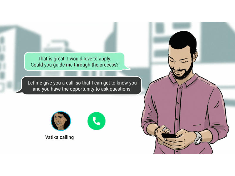 Receiving call ae aftereffects animation gif hands handy hr illustration receiving call video call