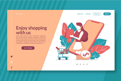 Ecommerce Business Set - Landing Page GR app branding design ecommerce ecommerce business illustration landing landing page musician online ticket set singer ui ui design ux ux design vector gr web web header website