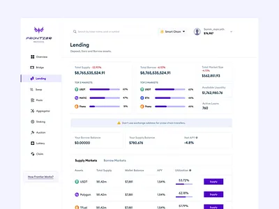 Blockchain - Lending UI blockchain crypto cryptocurrency design landing page nft ui web