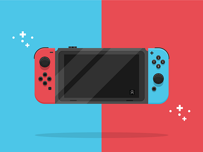 Nintendo Switch Illustration adobe art design flat art game gamepad gaming graphic design handheld illustration illustrator logo rgb technology vector art vector file