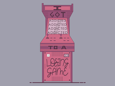 Typographic Illustration of Retro Arcade Machine adobe arcade arcade machine art design eurovision gamer gaming graphic design illustration illustrator lettering logo lyrics retro arcade machine typographic art typography vector art