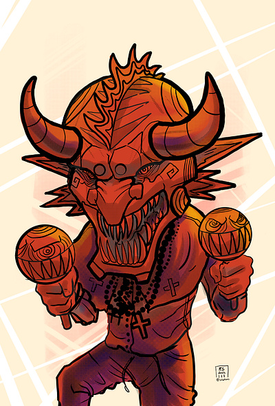 Diablos de Yare character design digital art illustration ink painting segrons