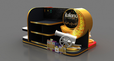 Italiano floor display 3d 3dsmax advertising branding design display moderntrade posm