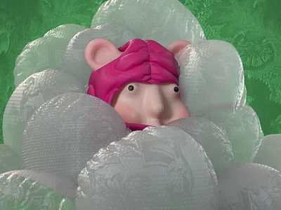 Office pillow 3d 3d illustration character illustration modelling redshift rendering