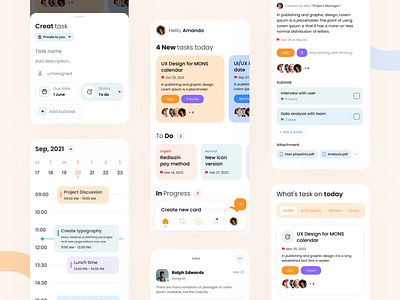 Task Management UI app card daily daily task design project task task management team to do ui uidesign ux
