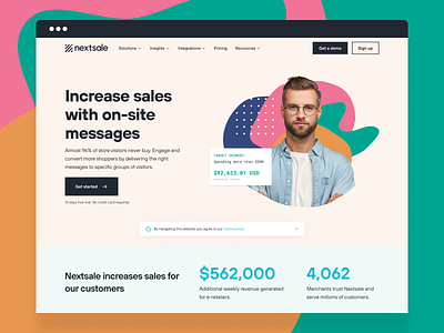 Nextsale - Concept Landing Page Screens landing landing page marketing nft page ui ux