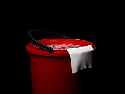 Bucket of water 3d arnold bucket car cinema4d wash water