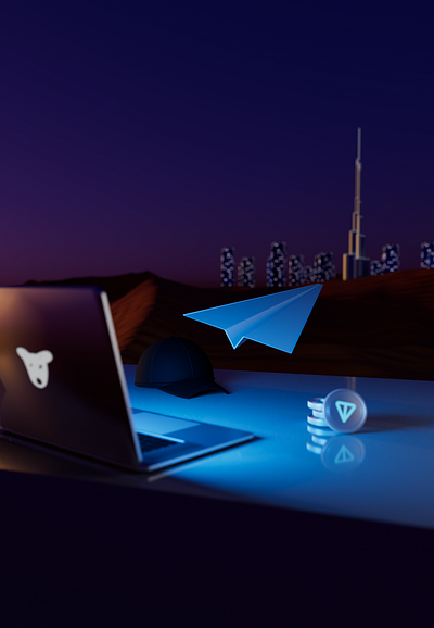 Inspired by Pavel Durov 3d arnold cinema4d dubai durov macbook poster telegram ton coin
