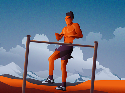Flying Calisthenics Man Illustration calisthenics character design fitness fitnessindustry gym health healthfitness illustration sport wellness workout
