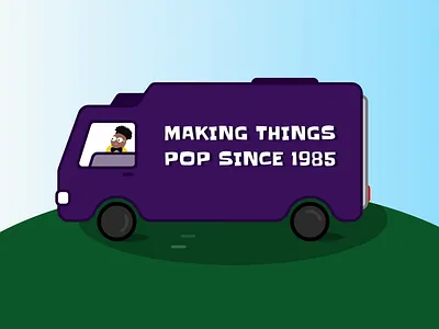 Just make it pop :) animation figma graphic design illustration loop lottie motion graphics purple rive van vehicle