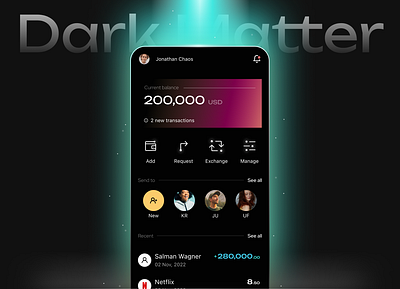 Dark Matter - Fintech-centric Design System banking designsystem finance fintech mobile money ui userinterfacedesign