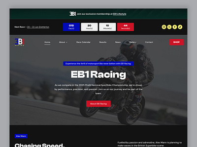 Motorbike Racing Team: Website UI/UX design figma mockup motorbikes racing racing team superbikes ui ux web design web development