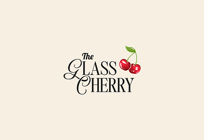 The Glass Cherry Logo aesthetic design brand logo branding graphic design hand drawn hand drawn branding illustration logo logo design new age vector vintage style