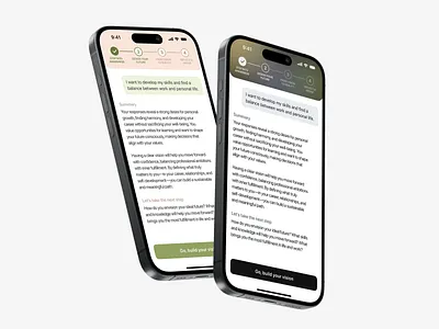 Personal Growth & Goal-Setting App UI app clean design health app design health journal healthcare ios mental health minimal mobile app mood tracker motivation startup therapy app treatment ui wellness wellness app