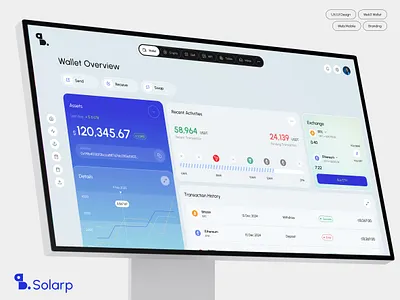 Solarp Web3 Wallet - Branding & UX/UI Design app app mobile application blockchain crypto crypto wallet ui ui design ux ui web3