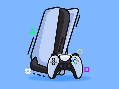 Console Game Illustration animation branding design graphic design illustration logo typography ui ux vector