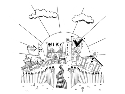 Web 3 Town graphic design illustration