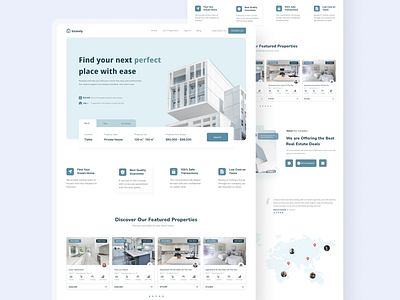 Estately - Real Estate Landing Page architecture building home home page house landing page minimal properties property real estate real estate agency real estate website realestate residence ui ux web web design website website design