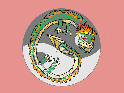 sketch dragon hand drawn illustration