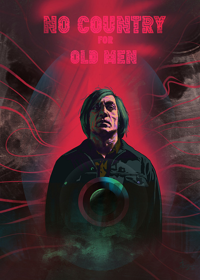 No Country for Old Men digital art drawing illustration portrait poster psychedelic