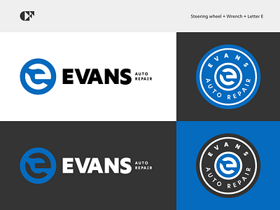 Evans Auto Repair Logo Concept benjamin oberemok brand identity branding car logo clarance design evans auto repair illustration logo repair repair logo unfold