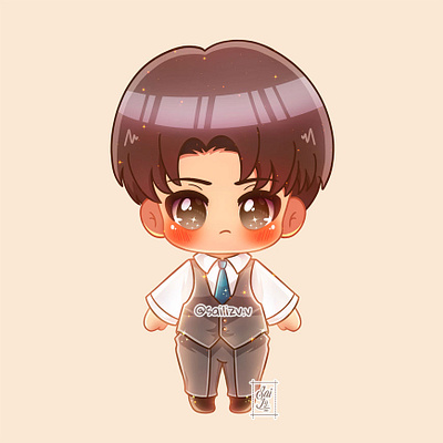 Levi Ackerman in a suit FANART By Sailizv.v adorable adorable lovely artwork concept creative cute art design digitalart illustration