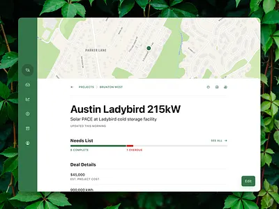 Leaf Financial app green interface leaf lending loan sidebar simple ui web app